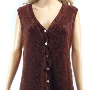 Erik Stewart Size 1 Brown Button Up Vest Career